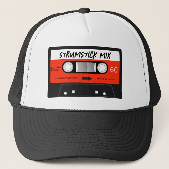 Casquette Baguette Mixtape Retro Rouge Vintage Cassette (Devant)