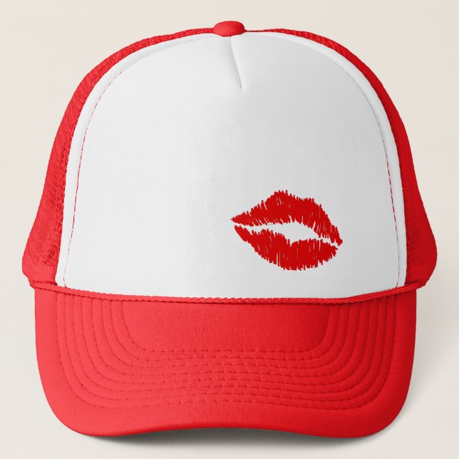 Casquette Baiser rouge de lèvres (Devant)