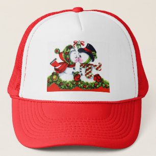 Casquette Baisers des couples de bonhomme de neige