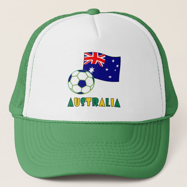 Casquette Bal de football australien et drapeau (Devant)