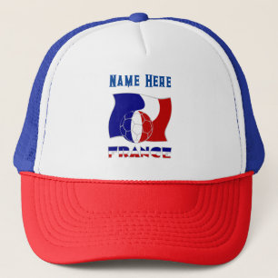 Casquette Bal de football français et drapeau Personnalisé