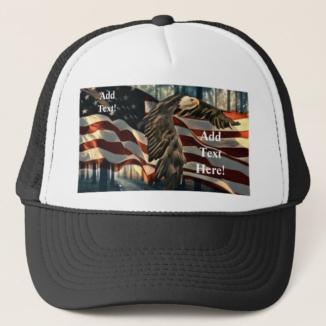 Casquette Bald Eagle American Flag Country Road Trucker Chap (Devant)