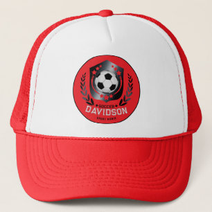 Casquette Balle de football rouge et noir pour hommes et gar
