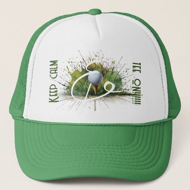 Casquette Balle de golf et tee avec splash art 'Keep Calm &  (Devant)
