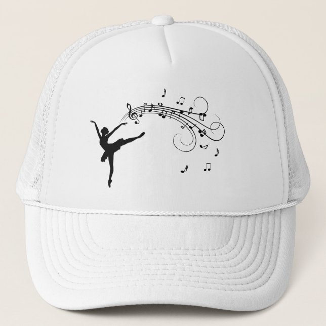 Casquette Ballerina Dancing with Music Notes (Devant)