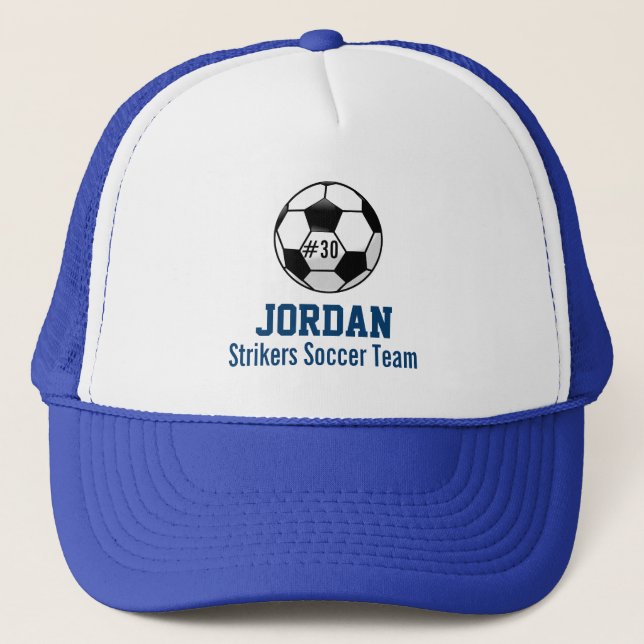 Casquette Ballon de football personnalisé avec le nom et le (Devant)