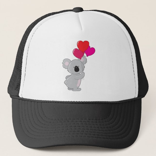 Casquette Ballons de coeur de koala (Devant)