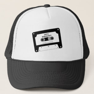 Casquette Bande de cassette rétro Noir et Blanc Bachelor Par