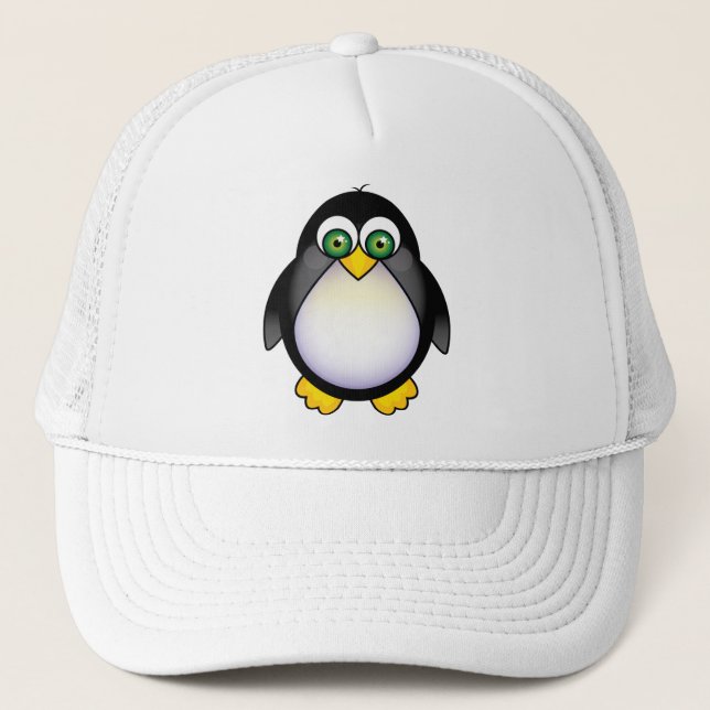 Casquette Bande dessinée aux yeux verts de pingouin (Devant)