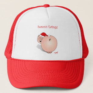 Casquette Bande dessinée de porc de Bonnes Fêtes (Eatings)