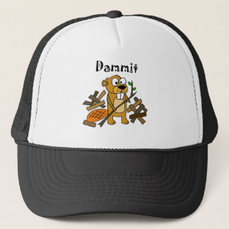 Casquette Bande dessinée drôle de castor et de barrage