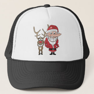 Casquette Bande dessinée drôle Père Noël et Rudolph