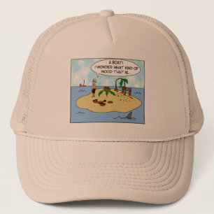 Casquette Bande dessinée drôle Woodturner sur l'île