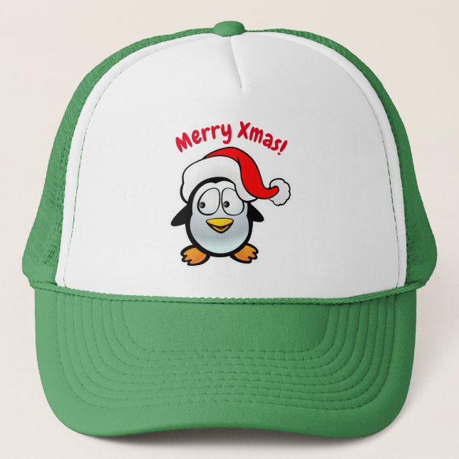 Casquette Bande dessinée du père noël de pingouin (Devant)