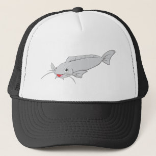 Casquette Bande dessinée heureuse de poisson-chat de riviè