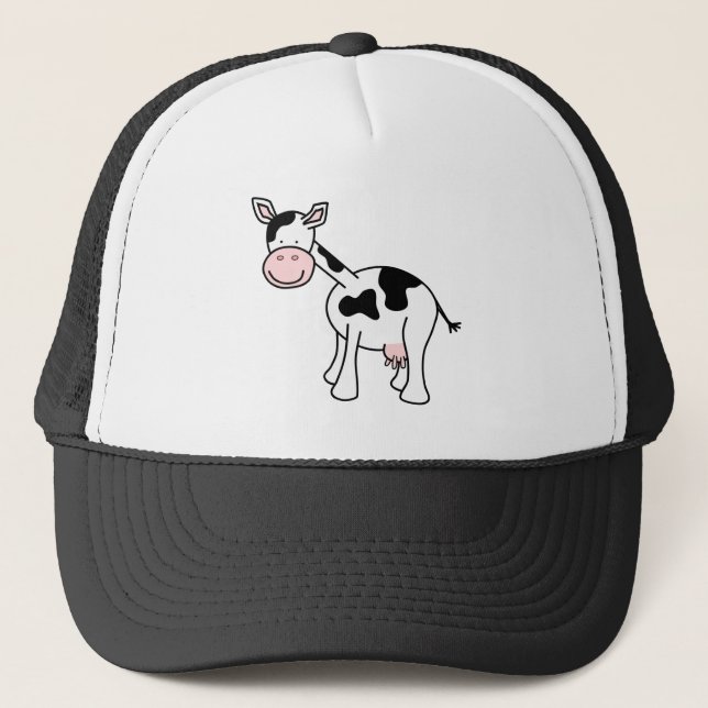 Casquette Bande dessinée noire et blanche de vache (Devant)