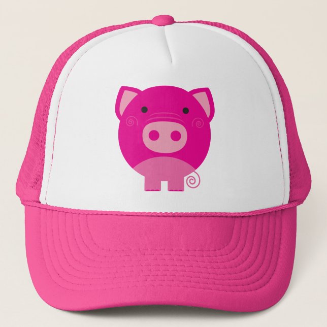 Casquette Bande dessinée ronde mignonne de porc (Devant)