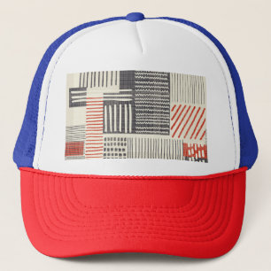 Casquette Bandes géométriques dessinées à la main, motif san