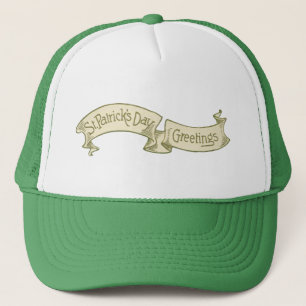 Casquette Bannière dorée de vœux vintage pour la Saint-Patri