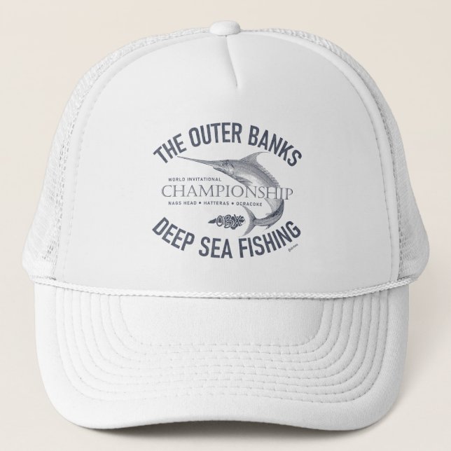 Casquette Banques extérieures Pêche en mer profonde OBX Bleu (Devant)