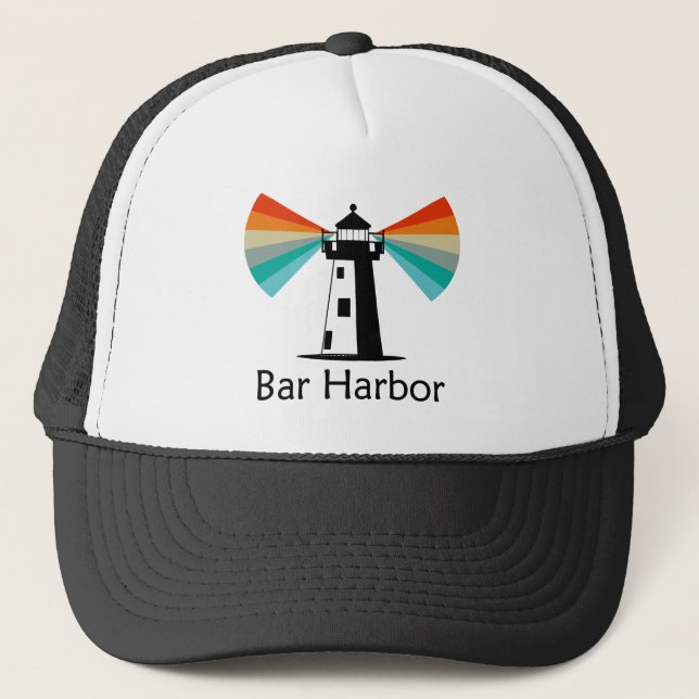 Casquette Bar Harbor Maine Phare Arc-en-ciel (Devant)