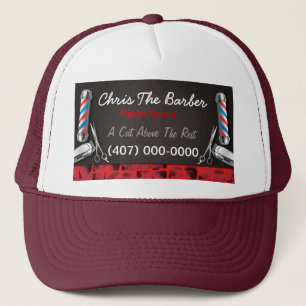 Casquette Barbershop Barber pole and clippers Trucker Hat