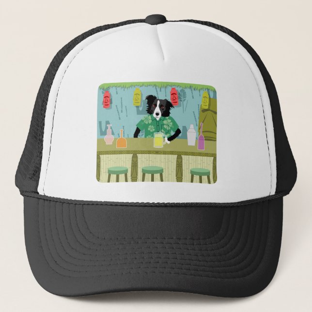 Casquette Barre en bambou de border collie Tiki (Devant)