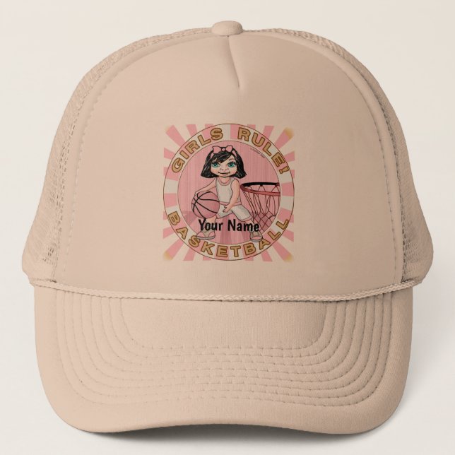 Casquette Basket-ball Filles Rose  (Devant)