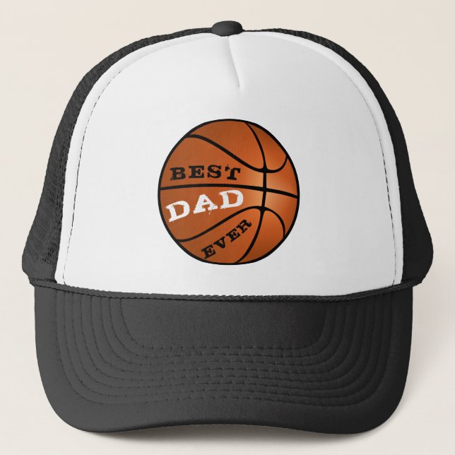 Casquette Basket-ball meilleur papa jamais moderne Père`Jour (Devant)