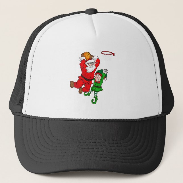 Casquette Basket de Noël Santa Claus Slam Dunk Elf Fun (Devant)