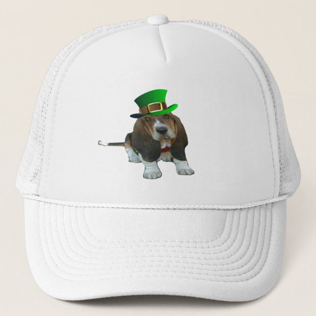 Casquette Basset Hound Bonne St Patrick's Day (Devant)