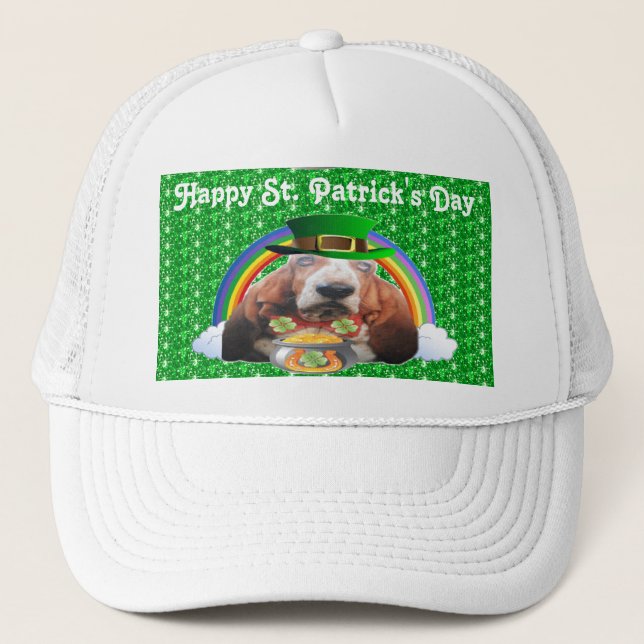 Casquette Basset Hound Bonne St. Patrick's Day (Devant)