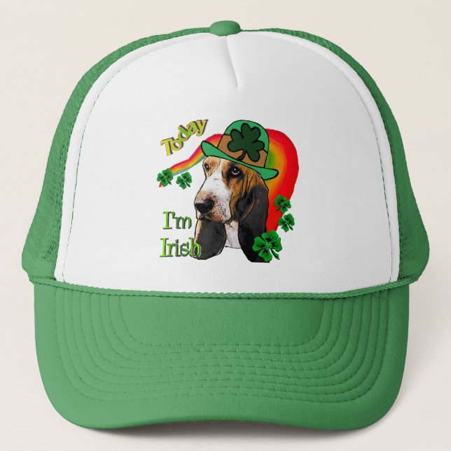 Casquette Basset Hound Jour de la Saint Patrick (Devant)