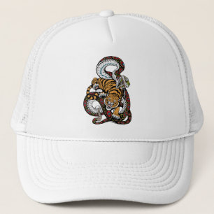Casquette Bataille Épique : Art du Tigre contre le Serpent