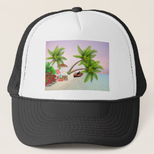 Casquette Bateau de pique-nique de plage Bush Palm Trees Cha