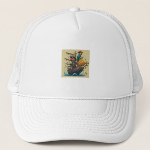 Casquette bateau pirate avec perroquet
