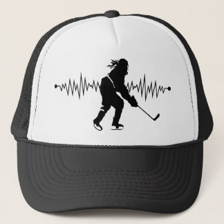 Casquette battement de coeur du joueur de hockey féminin