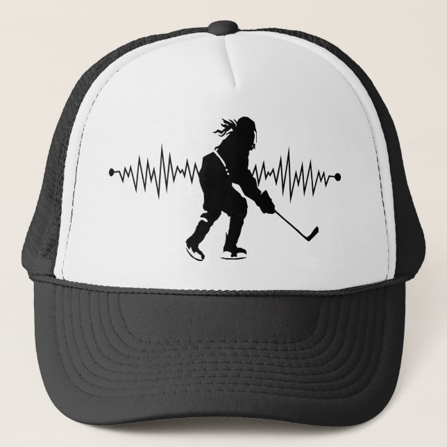 Casquette battement de coeur du joueur de hockey féminin (Devant)