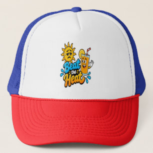 Casquette Battez la Chaleur T-Shirt de Dessin Animé d'Été au
