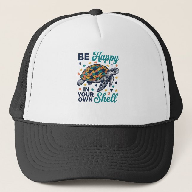 Casquette Be Happy In Your Own Shell Turtle Shirt Design_1 (Devant)