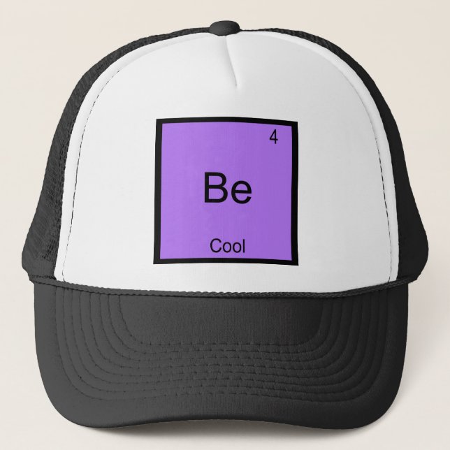 Casquette Be - Symbole de l'élément de chimie Cool Funny (Devant)