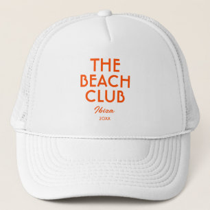 Casquette Beach Club Ibiza Vibrant Orange Personnalisé