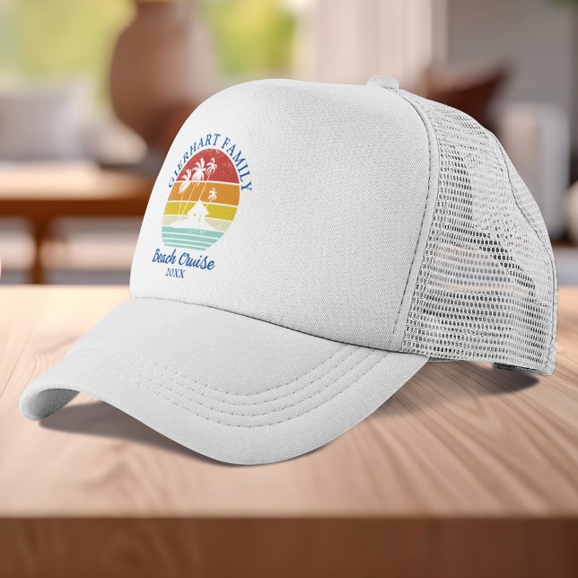 Casquette Beach Cruise Famille Reunion Correspondant Rétro (Beach Cruise Family Reunion Matching Retro Trucker Hat)