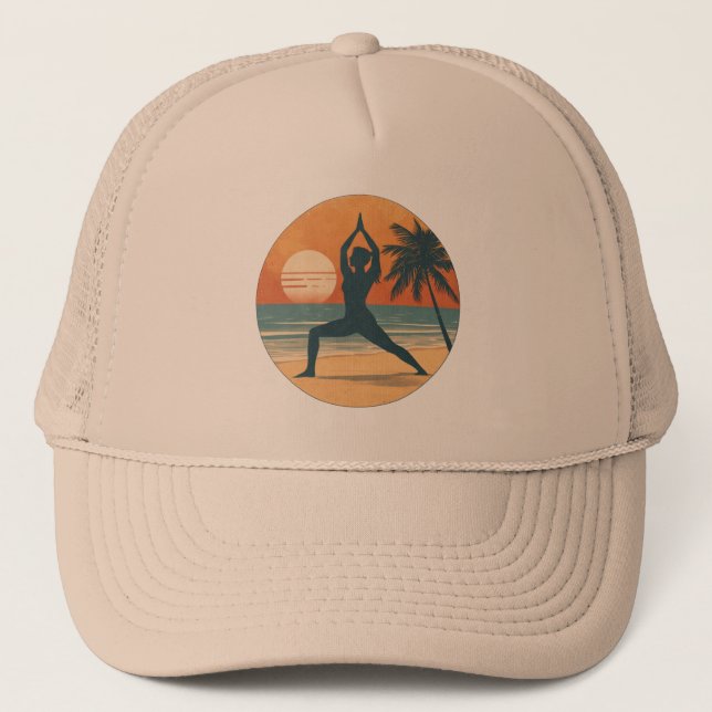 Casquette Beach Sunset Yoga Silhouette | Coastal Yogi Life (Devant)
