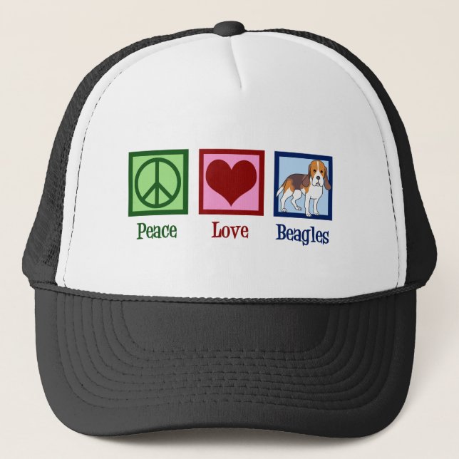 Casquette Beagles mignons de l'amour de la paix (Devant)