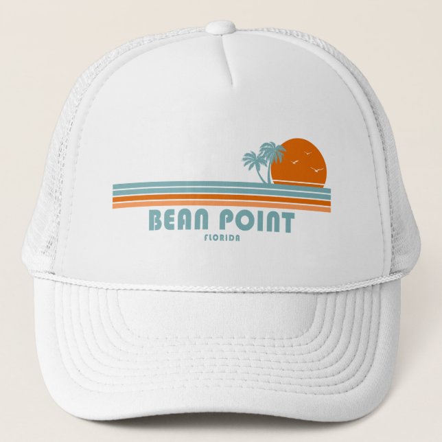 Casquette Bean Point Beach Floride Sun Palm Trees (Devant)