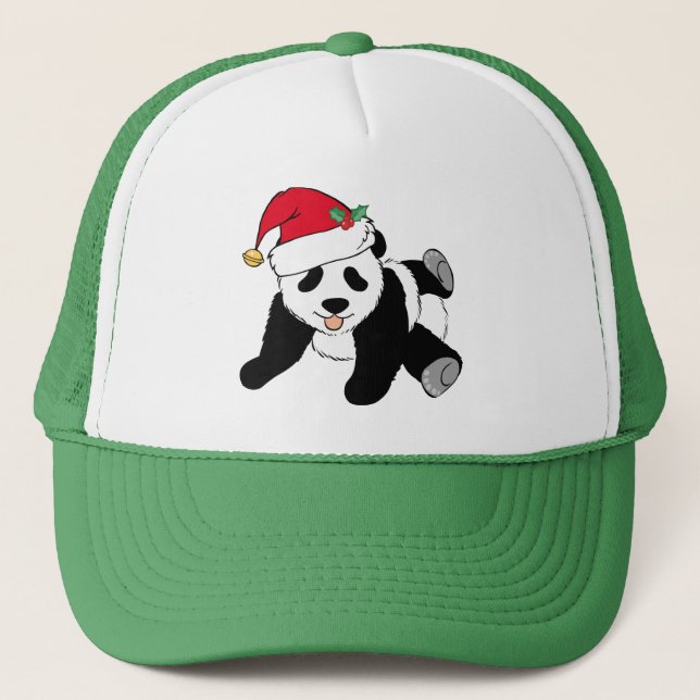 Casquette Bear de panda de Noël mignonne à Santa Hat (Devant)