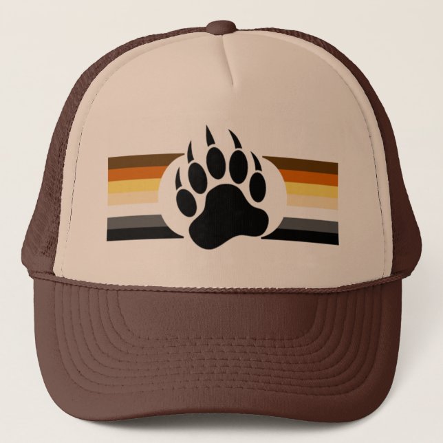 Casquette Bear Pride couleurs rayures et Bear Paw (Devant)