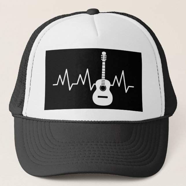 Casquette Beat cardiaque de guitare acoustique (Devant)