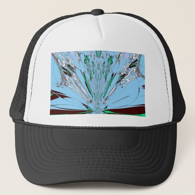Casquette Beau Aqua Bleu Extraordinaire Motif Art Floral (Devant)